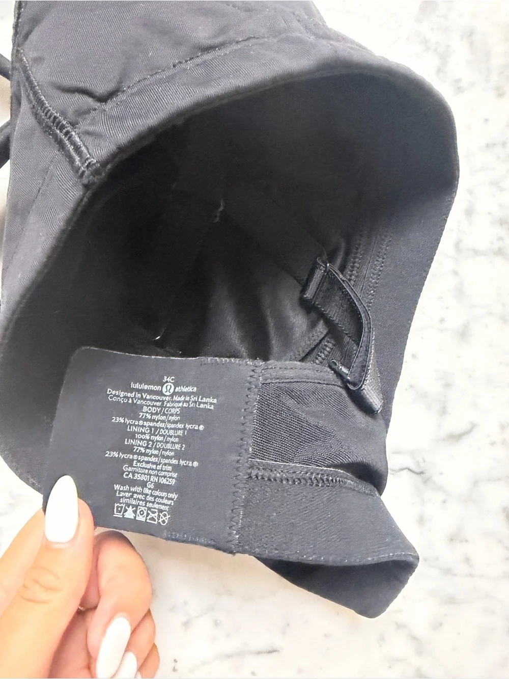 lululemon athletica Black Medium-Support Sports Bra with Logo